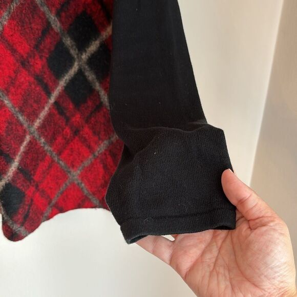 J. Jill Women Argyle Wool blend knit red black sweater long sleeve size Large! - Picture 5 of 8